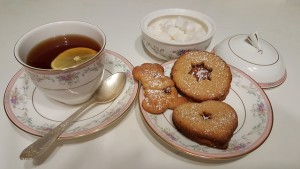tea cups and cookies