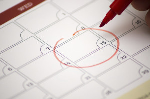 red circle around calendar date